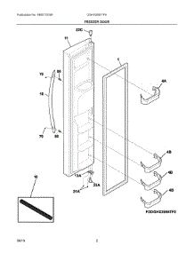 02 - Freezer Door parts for Electrolux Refrigerator DGHX2655TFA from AppliancePartsPros.com