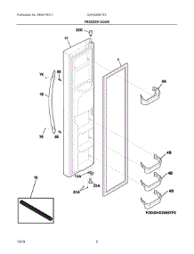 02 - Freezer Door parts for Electrolux Refrigerator DGHX2655TFC from AppliancePartsPros.com