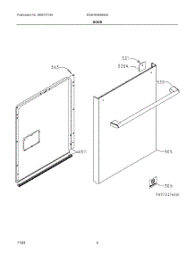 03 - Door parts for Electrolux Dishwasher EDSH4944BS0A from AppliancePartsPros.com