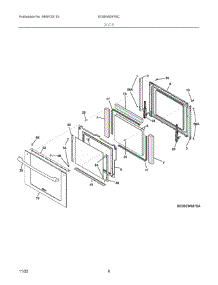 04 - Door parts for Electrolux Wall Oven EI30EW38TSC from AppliancePartsPros.com
