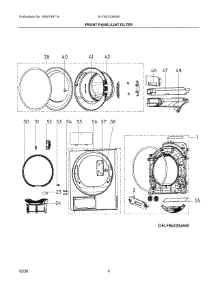 03 - Front Panel / Lint Filter parts for Electrolux Dryer ELFE4333AW0 from AppliancePartsPros.com