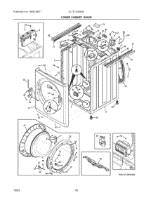 05 - Lower Cabinet  /  Door parts for Electrolux Dryer ELTE7300AW0 from AppliancePartsPros.com