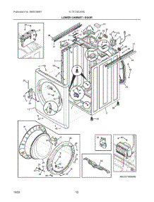 05 - Lower Cabinet  /  Door parts for Electrolux Dryer ELTE730CAW0 from AppliancePartsPros.com