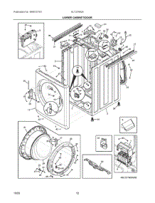 05 - Lower Cabinet / Door parts for Electrolux Dryer ELTG7600AW0 from AppliancePartsPros.com