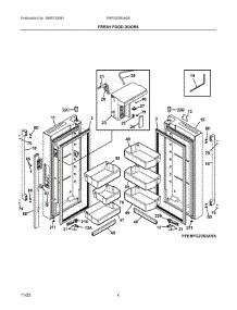 03 - Fresh Food Doors parts for Electrolux Refrigerator ERFG2393AS0 from AppliancePartsPros.com