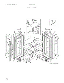 03 - Fresh Food Door parts for Electrolux Refrigerator ERFG2393AS5 from AppliancePartsPros.com