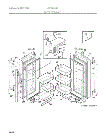 03 - Fresh Food Door parts for Electrolux Refrigerator ERFG2393AS9 from AppliancePartsPros.com