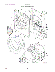 03 - Front Panel / Lint Filter parts for Electrolux Dryer FASE7021NW3 from AppliancePartsPros.com