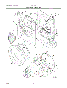 03 - Front Panel / Lint Filter parts for Electrolux Dryer FASE7073NA3 from AppliancePartsPros.com