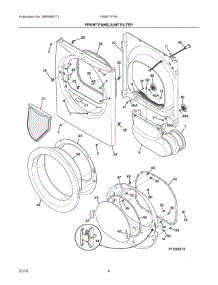 03 - Front Panel / Lint Filter parts for Electrolux Dryer FASE7074NR3 from AppliancePartsPros.com
