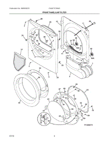 03 - Front Panel / Lint Filter parts for Electrolux Dryer FASG7073NW3 from AppliancePartsPros.com