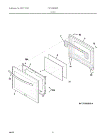 05 - Door parts for Electrolux Range FCFI308CBSA from AppliancePartsPros.com