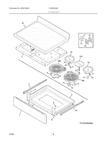 04 - Top / Drawer parts for Electrolux Range FCRE3052BWB from AppliancePartsPros.com