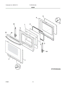 05 - Door parts for Electrolux Range FCRE305CAWJ from AppliancePartsPros.com