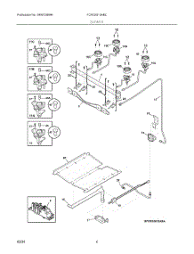 03 - Burner parts for Electrolux Range FCRG3015ABC from AppliancePartsPros.com