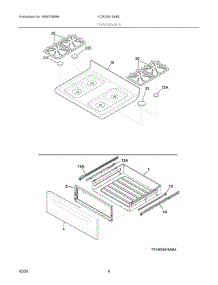 05 - Top / Drawer parts for Electrolux Range FCRG3015ABC from AppliancePartsPros.com