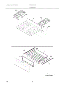 05 - Top / Drawer parts for Electrolux Range FCRG3015AWC from AppliancePartsPros.com