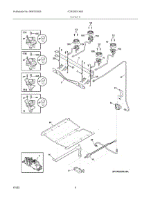 03 - Burner parts for Electrolux Range FCRG3051ASD from AppliancePartsPros.com