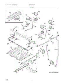 03 - Burner parts for Electrolux Range FCRG3051BSB from AppliancePartsPros.com