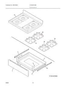 05 - Top / Drawer parts for Electrolux Range FCRG3051BSE from AppliancePartsPros.com