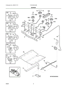 03 - Burner parts for Electrolux Range FCRG3052ASB from AppliancePartsPros.com