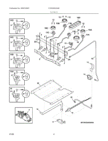 03 - Burner parts for Electrolux Range FCRG3052ASD from AppliancePartsPros.com