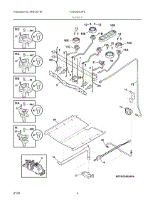 03 - Burner parts for Electrolux Range FCRG305LAFD from AppliancePartsPros.com