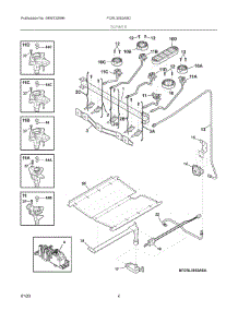 03 - Burner parts for Electrolux Range FCRL3052ASD from AppliancePartsPros.com