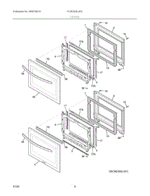 05 - Doors parts for Electrolux Wall Oven FCWD302LAFC from AppliancePartsPros.com