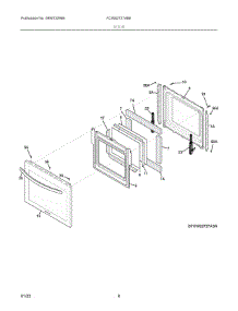 04 - Door parts for Electrolux Wall Oven FCWS2727ABE from AppliancePartsPros.com