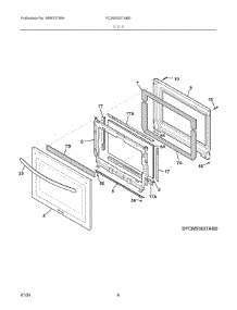 04 - Door parts for Electrolux Wall Oven FCWS3027ABD from AppliancePartsPros.com
