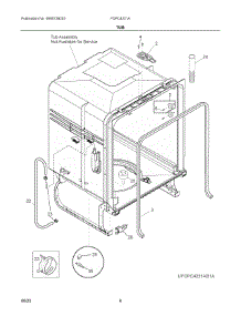 04 - Tub parts for Electrolux Dishwasher FDPC4221AB2A from AppliancePartsPros.com
