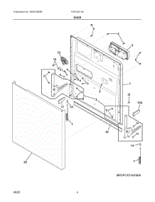 03 - Door parts for Electrolux Dishwasher FDPC4314AB0A from AppliancePartsPros.com