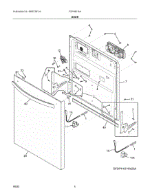 03 - Door parts for Electrolux Dishwasher FDPH4316AW0A from AppliancePartsPros.com