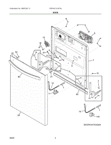 03 - Door parts for Electrolux Dishwasher FDPH431LAF0A from AppliancePartsPros.com