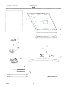 03 - Door parts for Electrolux Dishwasher FDSH4502BF0A from AppliancePartsPros.com