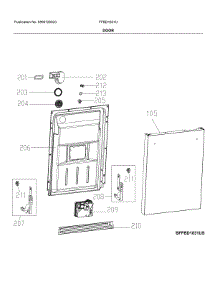 Door parts for Electrolux Dishwasher FFBD1831UB from AppliancePartsPros.com