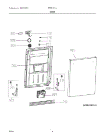 03 - Door parts for Electrolux Dishwasher FFBD1831UB0A from AppliancePartsPros.com