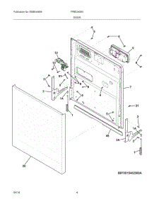 05 - Door parts for Electrolux Dishwasher FFBD2406NB1A from AppliancePartsPros.com