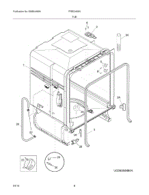 07 - Tub parts for Electrolux Dishwasher FFBD2406NS1A from AppliancePartsPros.com