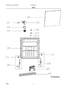 03 - Door parts for Electrolux Dishwasher FFBD2420UB0A from AppliancePartsPros.com