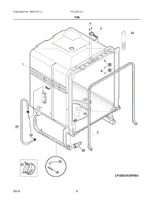 04 - Tub parts for Electrolux Dishwasher FFCD2413UB2A from AppliancePartsPros.com