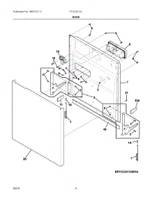 03 - Door parts for Electrolux Dishwasher FFCD2413UB2A from AppliancePartsPros.com