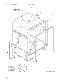 04 - Tub parts for Electrolux Dishwasher FFCD2418UW3A from AppliancePartsPros.com
