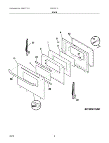 05 - Door parts for Electrolux Range FFEF3011LWJ from AppliancePartsPros.com