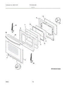 05 - Door parts for Electrolux Range FFEH3054UWD from AppliancePartsPros.com