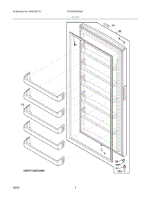 02 - Door parts for Electrolux Freezer FFFH20F3WW1 from AppliancePartsPros.com