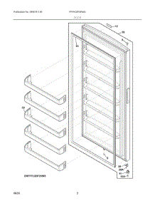 02 - Door parts for Electrolux Freezer FFFH20F3WW3 from AppliancePartsPros.com