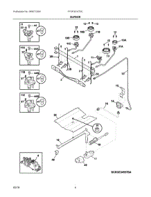 03 - Burner parts for Electrolux Range FFGF3016TSC from AppliancePartsPros.com