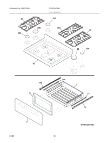 05 - Top / Drawer parts for Electrolux Range FFGF3054TBH from AppliancePartsPros.com